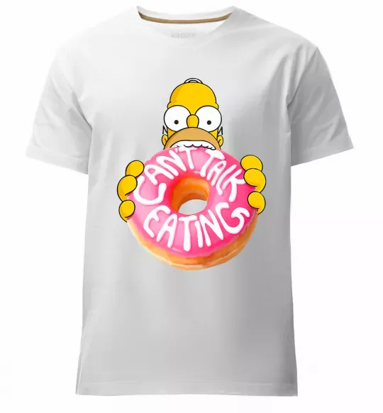 Мужская премиум футболка Simpsons donut Белый фото