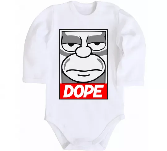 Детский боди Dope Гомер Белый фото