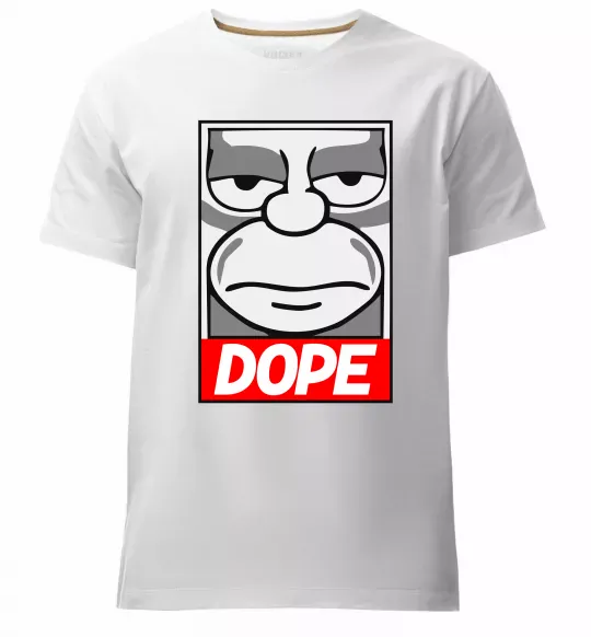 Мужская премиум футболка Dope Гомер Белый фото