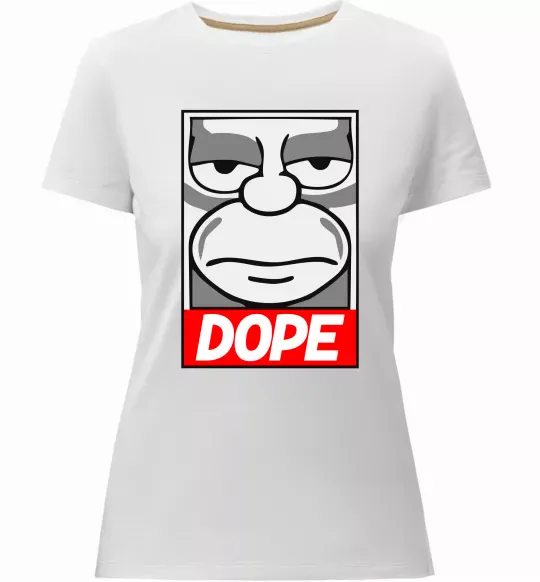 Женская премиум футболка Dope Гомер Белый фото