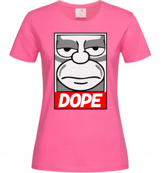Женская футболка Dope Гомер Ярко-розовый фото