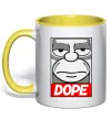 Чашка с цветной ручкой Dope Гомер Солнечно желтый фото