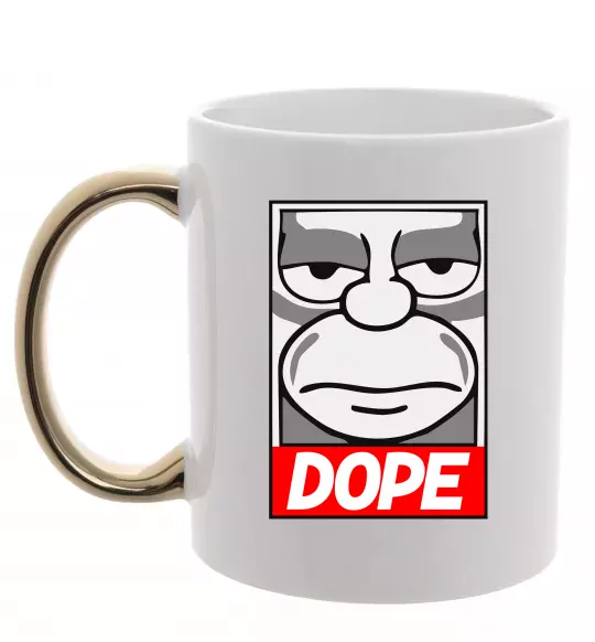 Чашка с цветной ручкой Dope Гомер Золото фото