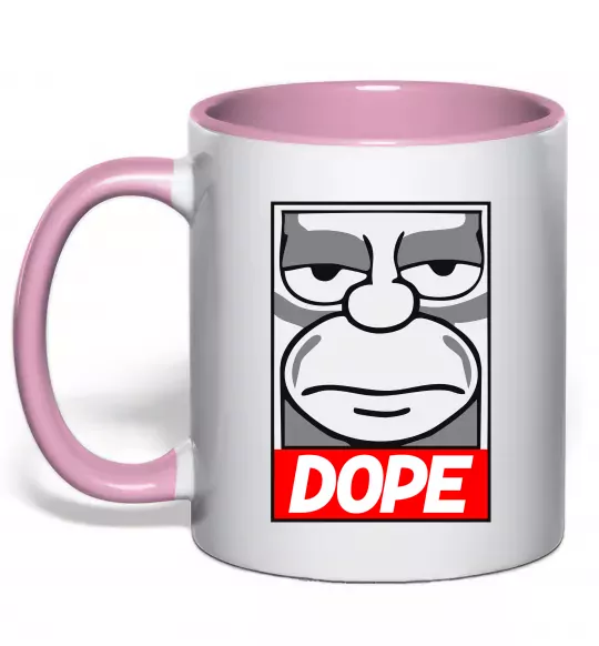 Чашка с цветной ручкой Dope Гомер Нежно розовый фото