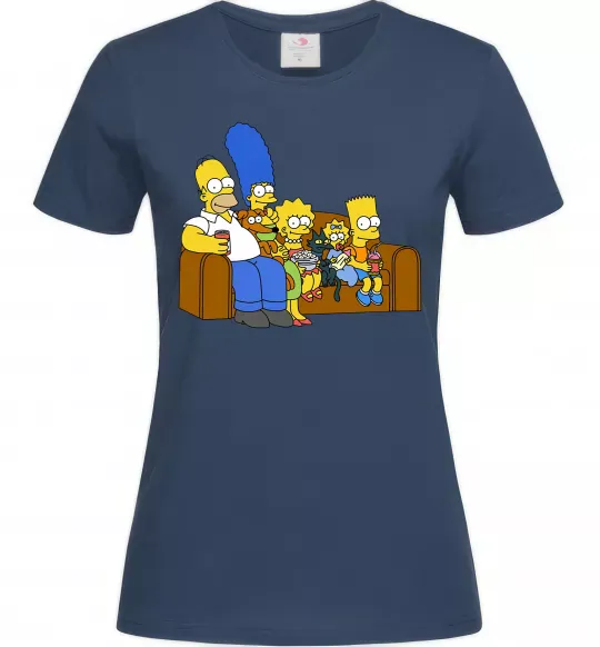 Женская футболка Simpsons family Темно-синий фото