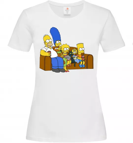 Женская футболка Simpsons family Белый фото