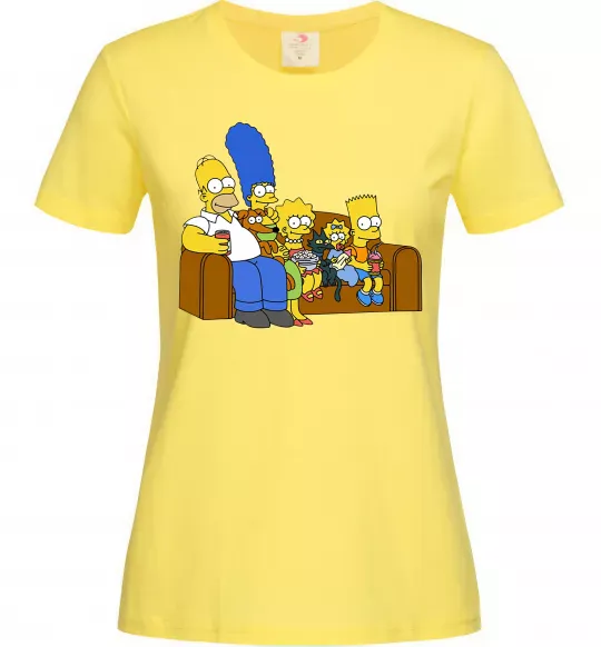 Женская футболка Simpsons family Лимонный фото