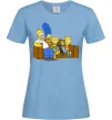 Женская футболка Simpsons family Голубой фото