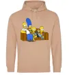 Мужская толстовка (худи) Simpsons family Песочный фото