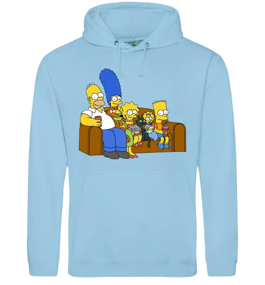 Чоловіча толстовка (худі) Simpsons family Блакитний фото