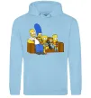 Чоловіча толстовка (худі) Simpsons family Блакитний фото