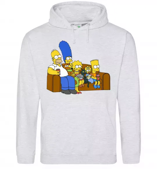 Жіноча толстовка (худі) Simpsons family Сірий меланж фото