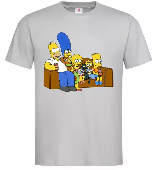 Мужская футболка Simpsons family Серый фото