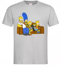Чоловіча футболка Simpsons family Сірий фото