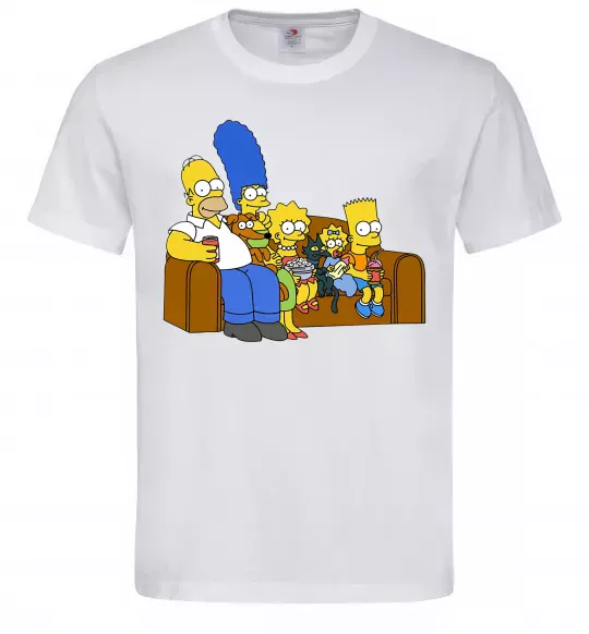 Мужская футболка Simpsons family Белый фото