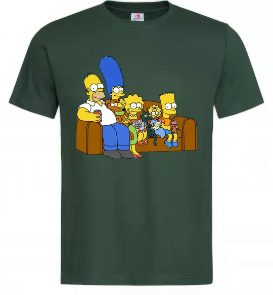 Мужская футболка Simpsons family Темно-зеленый фото