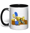 Чашка с цветной ручкой Simpsons family Черный фото