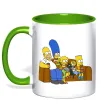 Чашка с цветной ручкой Simpsons family Зеленый фото