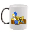 Чашка с цветной ручкой Simpsons family Серебро фото
