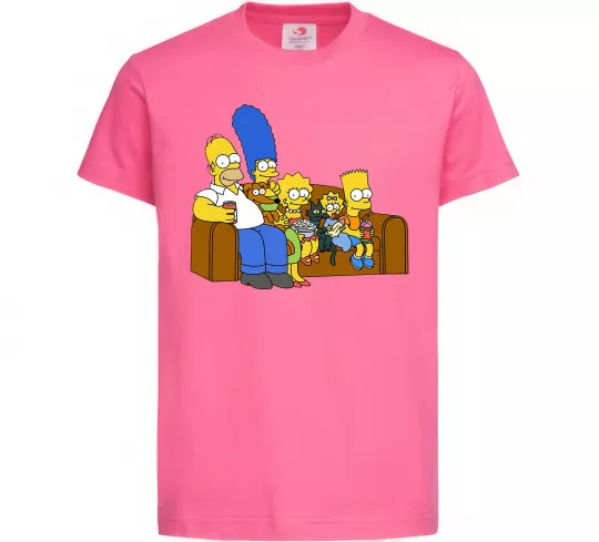 Детская футболка Simpsons family Ярко-розовый фото