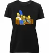 Женская премиум футболка Simpsons family Черный фото