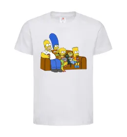 Детская футболка Simpsons family Белый фото