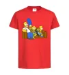 Детская футболка Simpsons family Красный фото