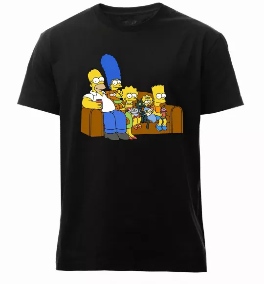 Чоловіча преміум футболка Simpsons family Чорний фото