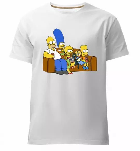 Чоловіча преміум футболка Simpsons family Білий фото