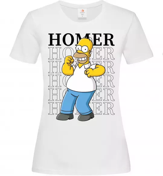 Женская футболка The Simpsons Homer Белый фото