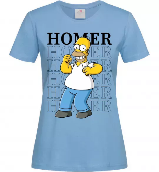 Женская футболка The Simpsons Homer Голубой фото