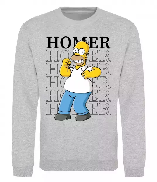 Свитшот The Simpsons Homer Серый меланж фото