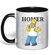 Чашка з кольоровою ручкою The Simpsons Homer Чорний фото