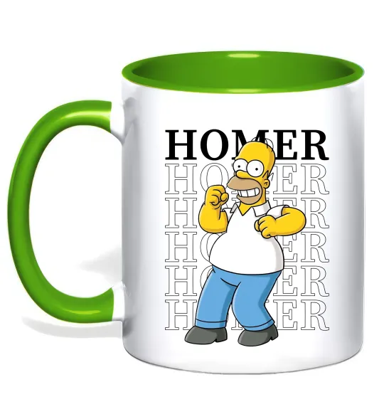Чашка с цветной ручкой The Simpsons Homer Лаймовый фото