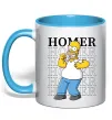 Чашка з кольоровою ручкою The Simpsons Homer Блакитний фото