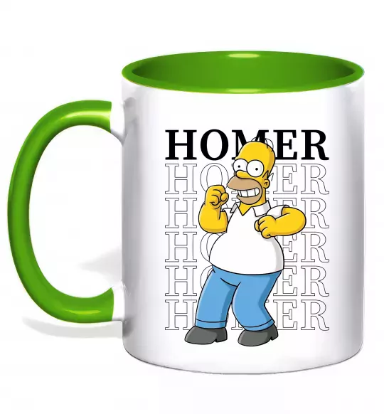 Чашка з кольоровою ручкою The Simpsons Homer Зелений фото