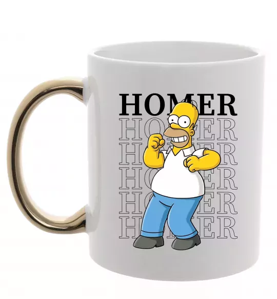 Чашка з кольоровою ручкою The Simpsons Homer Золото фото