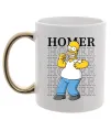 Чашка з кольоровою ручкою The Simpsons Homer Золото фото