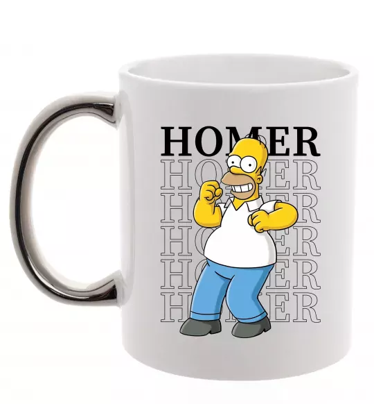 Чашка з кольоровою ручкою The Simpsons Homer Срібло фото