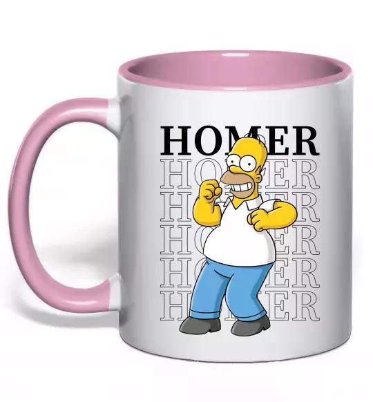 Чашка з кольоровою ручкою The Simpsons Homer Ніжно рожевий фото
