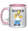 Чашка з кольоровою ручкою The Simpsons Homer Ніжно рожевий фото