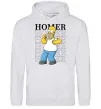 Мужская толстовка (худи) The Simpsons Homer Серый меланж фото