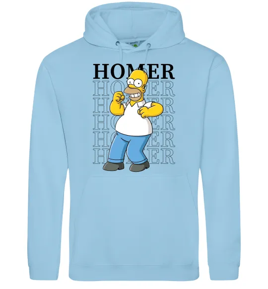 Чоловіча толстовка (худі) The Simpsons Homer Блакитний фото