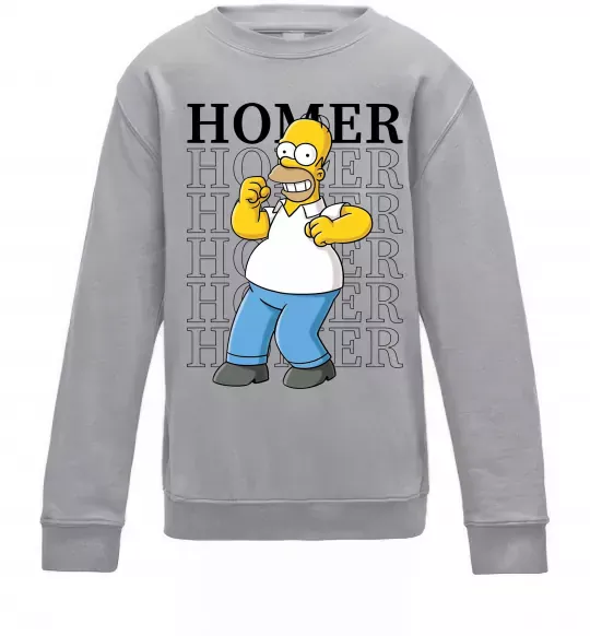 Детский Свитшот The Simpsons Homer Серый меланж фото