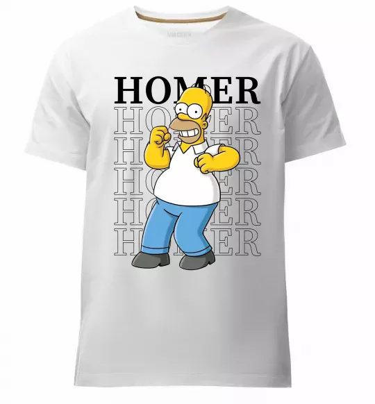 Мужская премиум футболка The Simpsons Homer Белый фото