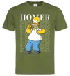 Чоловіча футболка The Simpsons Homer Оливковий фото