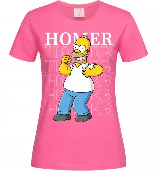 Женская футболка The Simpsons Homer Ярко-розовый фото