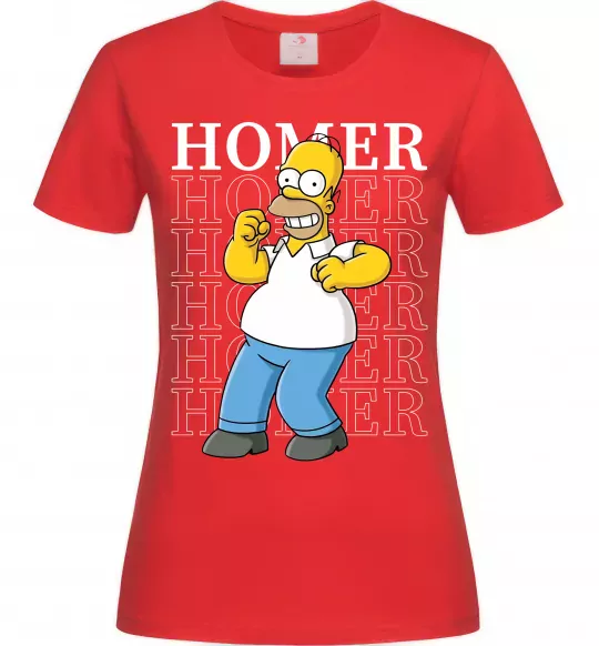 Женская футболка The Simpsons Homer Красный фото