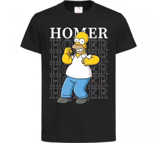Детская футболка The Simpsons Homer Черный фото