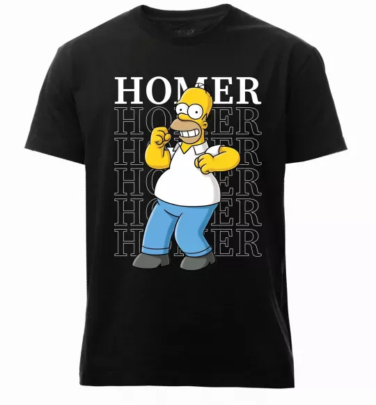 Мужская премиум футболка The Simpsons Homer Черный фото